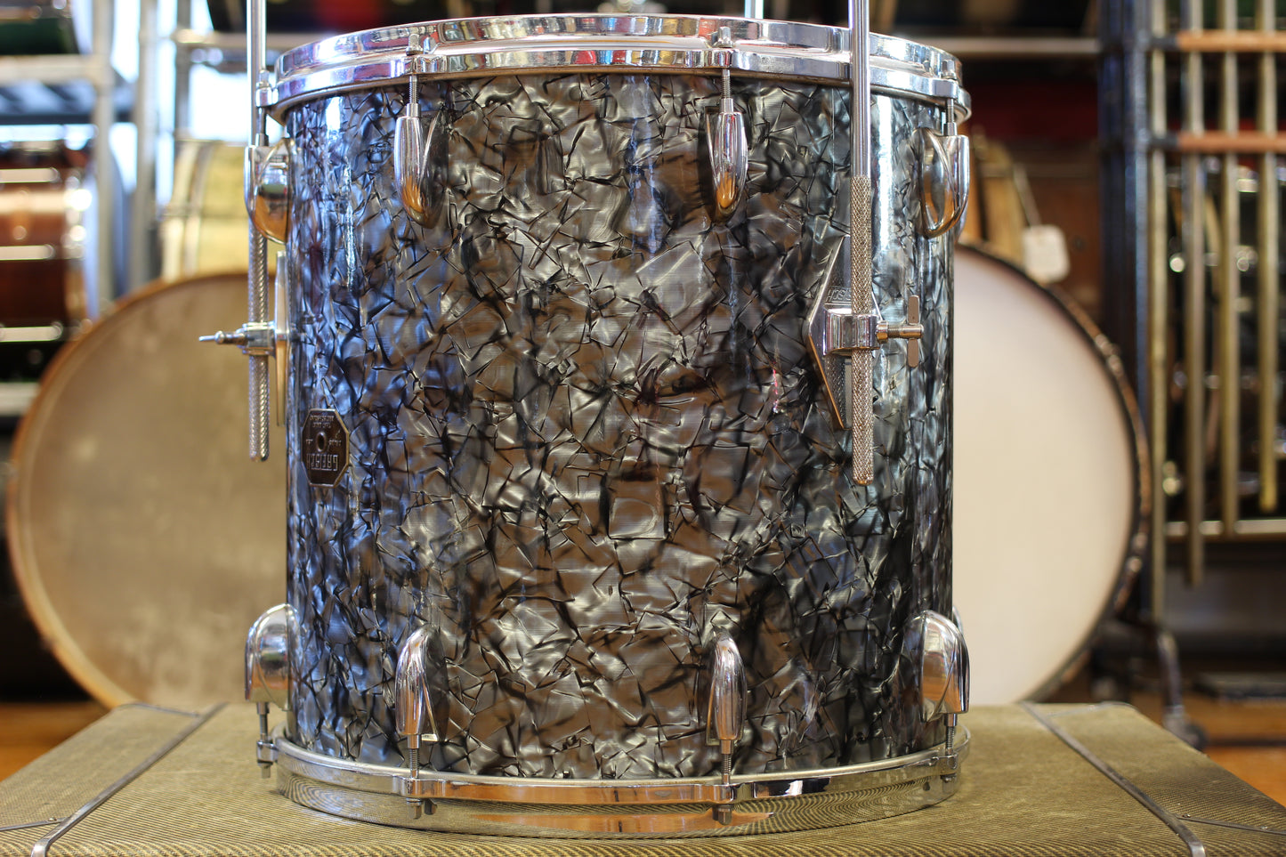 1970's Gretsch 'Blackhawk' in Black Diamond Pearl 14x22 16x16 9x13 8x12