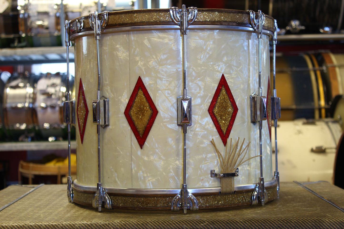 1938 Leedy 12"x15" Battalion Street Drum in Marine Pearl Full Dress