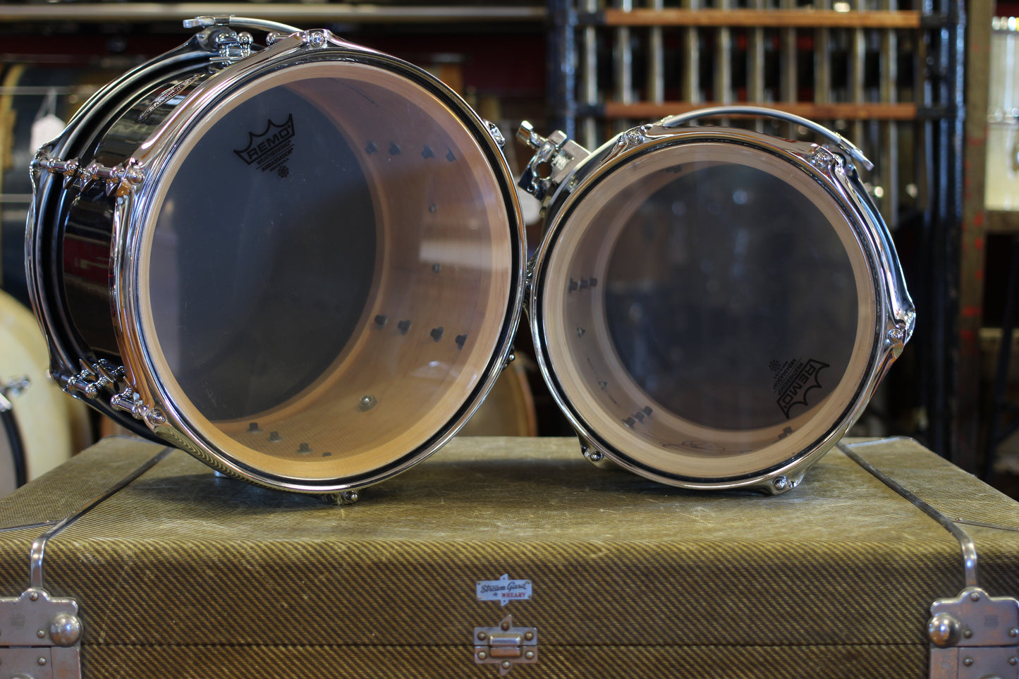 2000's Craviotto Solid Maple Kit in Black 14x20 14x14 8x12 7.5x10