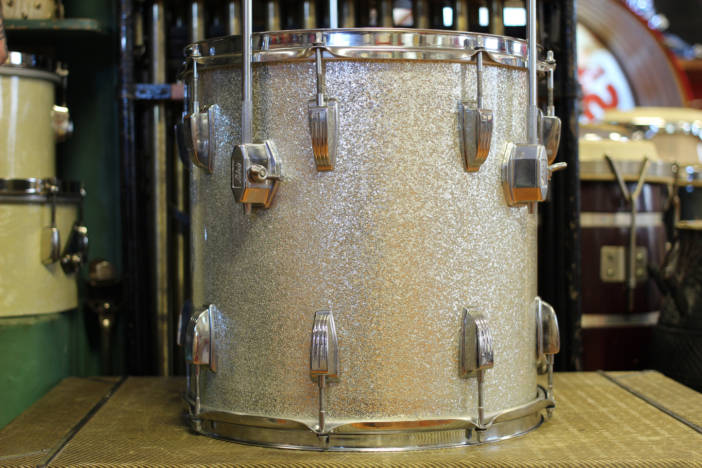 1960's Ludwig Downbeat in Silver Sparkle 14x20 14x14 8x12