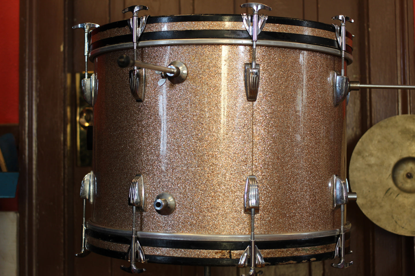 1966 Ludwig Downbeat in Champagne Sparkle 14x20 14x14 8x12