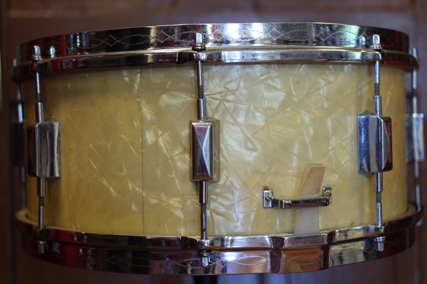 1938 Leedy 6.5"x14" Broadway Standard in White Marine Pearl