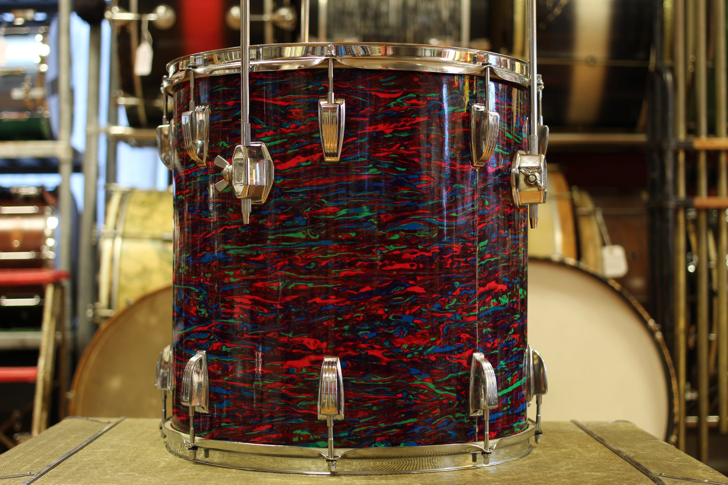 1976 Ludwig Super Classic in Psychedelic Red 14x22 16x16 9x13