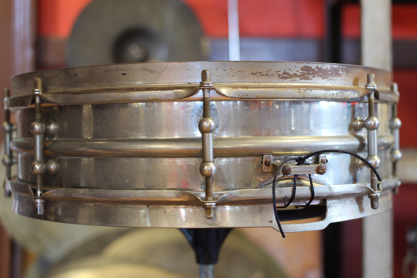 1920's Ludwig 'Dance Model' Snare Drum 4"x14" Nickel over Brass 2-Piece shell