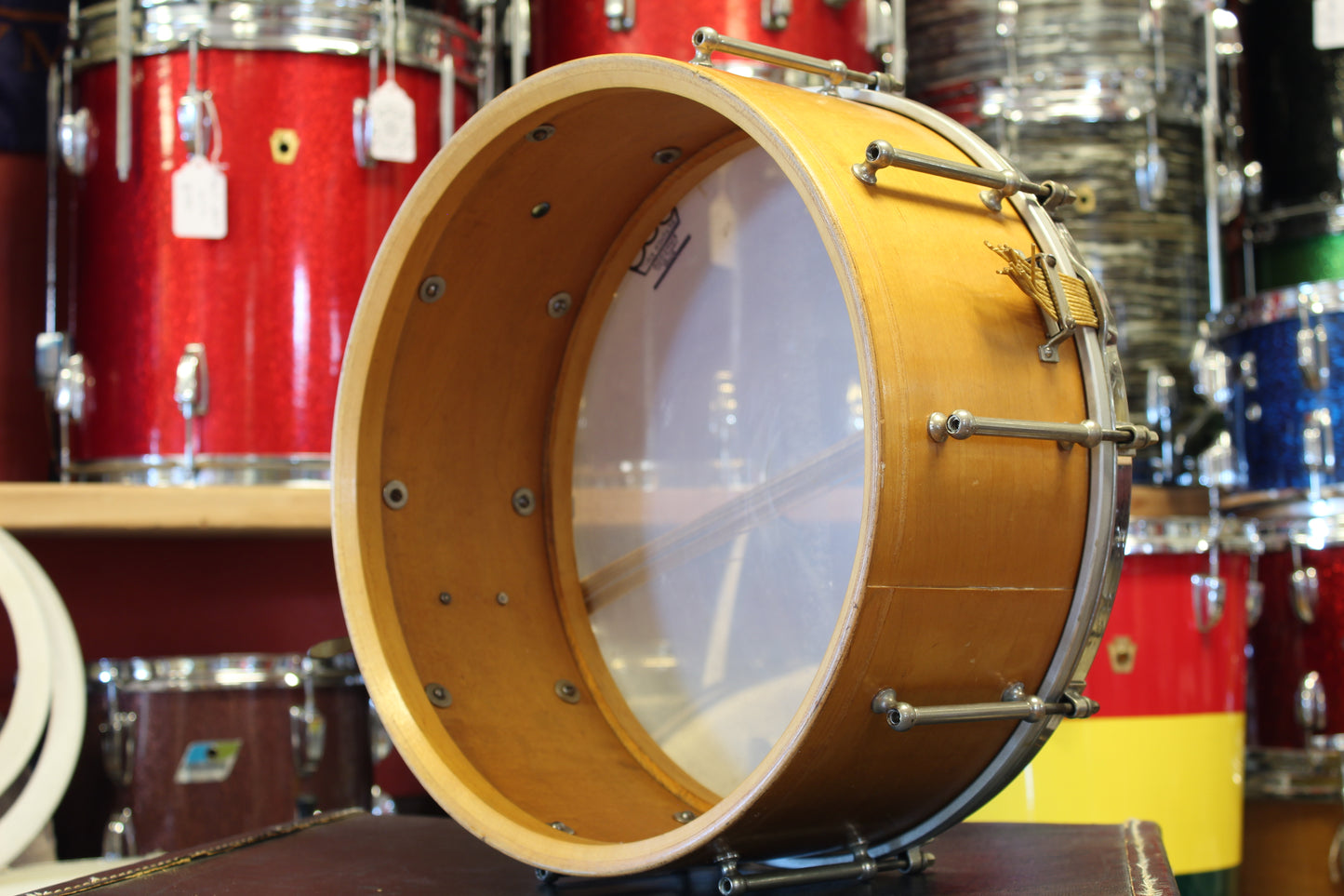 1920's Ludwig 6.5"x15" Wood-Shell Standard Snare Drum in Natural Maple