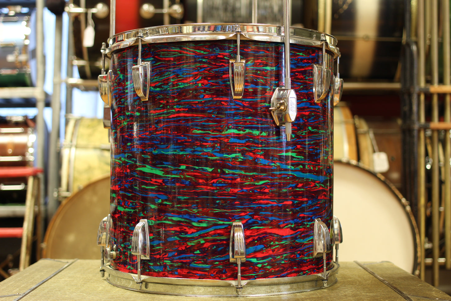 1976 Ludwig Super Classic in Psychedelic Red 14x22 16x16 9x13