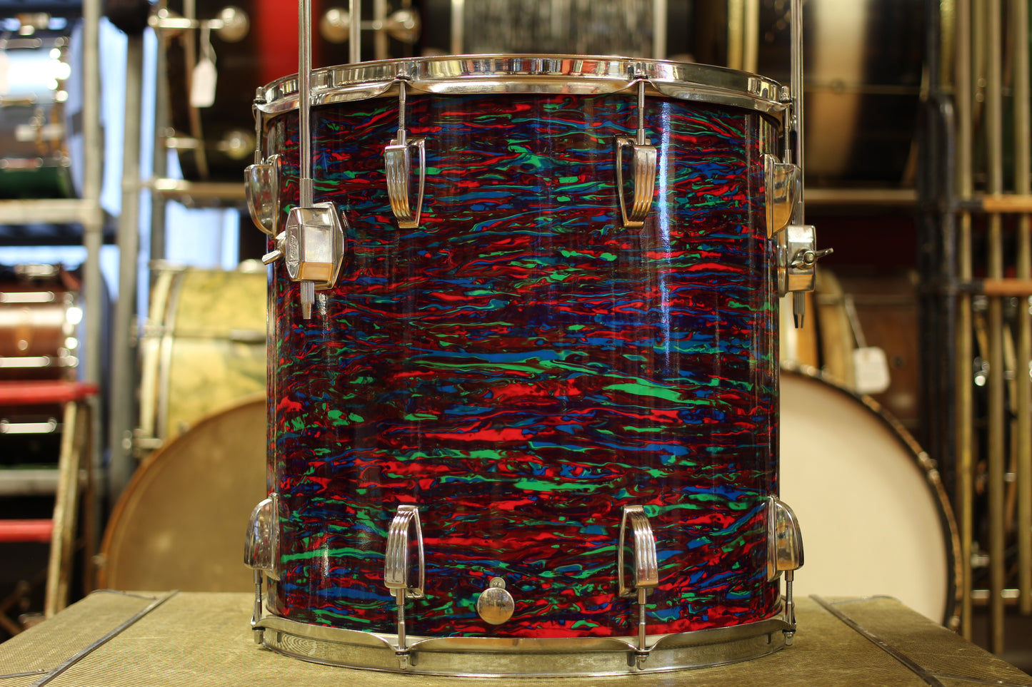 1976 Ludwig Super Classic in Psychedelic Red 14x22 16x16 9x13