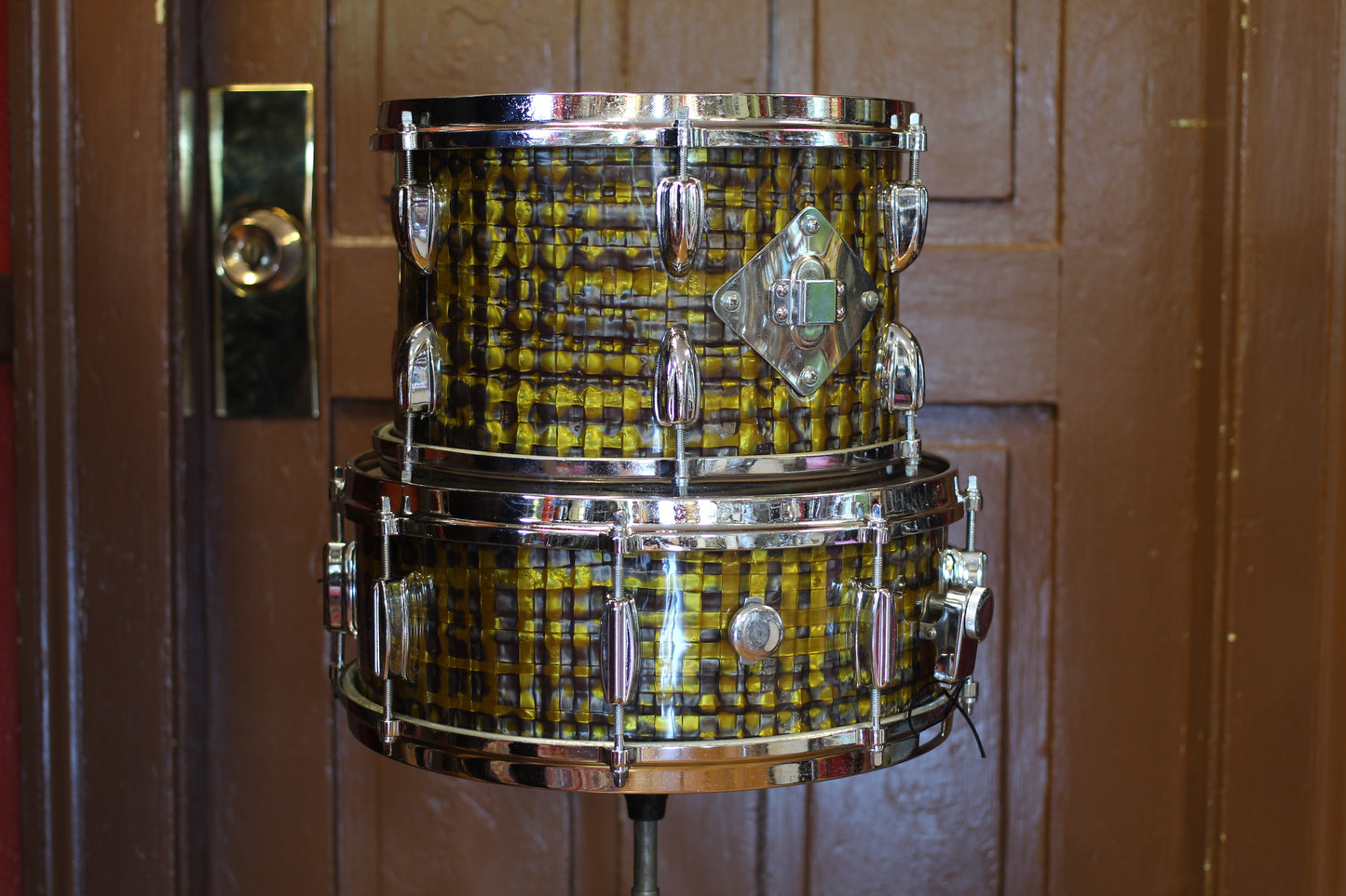 1960's Zim Gar Drum Set in Gold Ingot 14x20 14x14 8x12 5x14