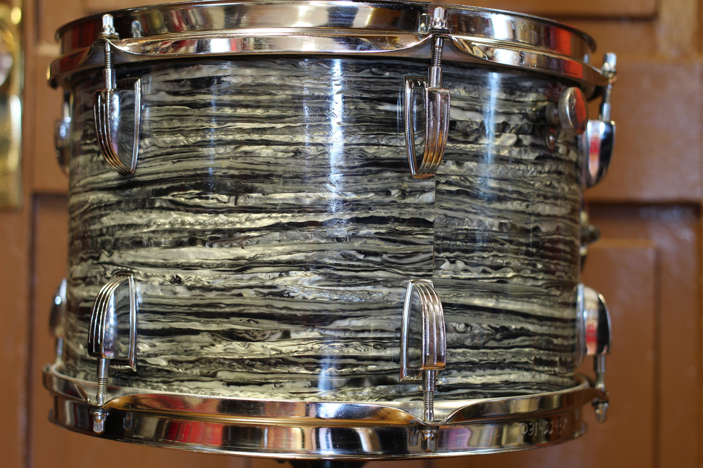 1968 Ludwig 'Downbeat' Outfit in Oyster Black Pearl 14x20 14x14 8x12