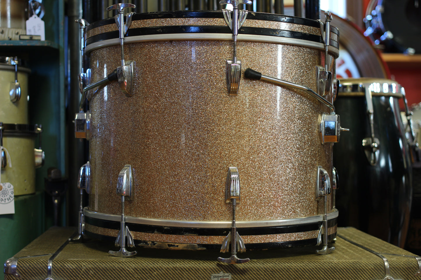 1960's Ludwig Downbeat in Champagne Sparkle 14x20 14x14 8x12