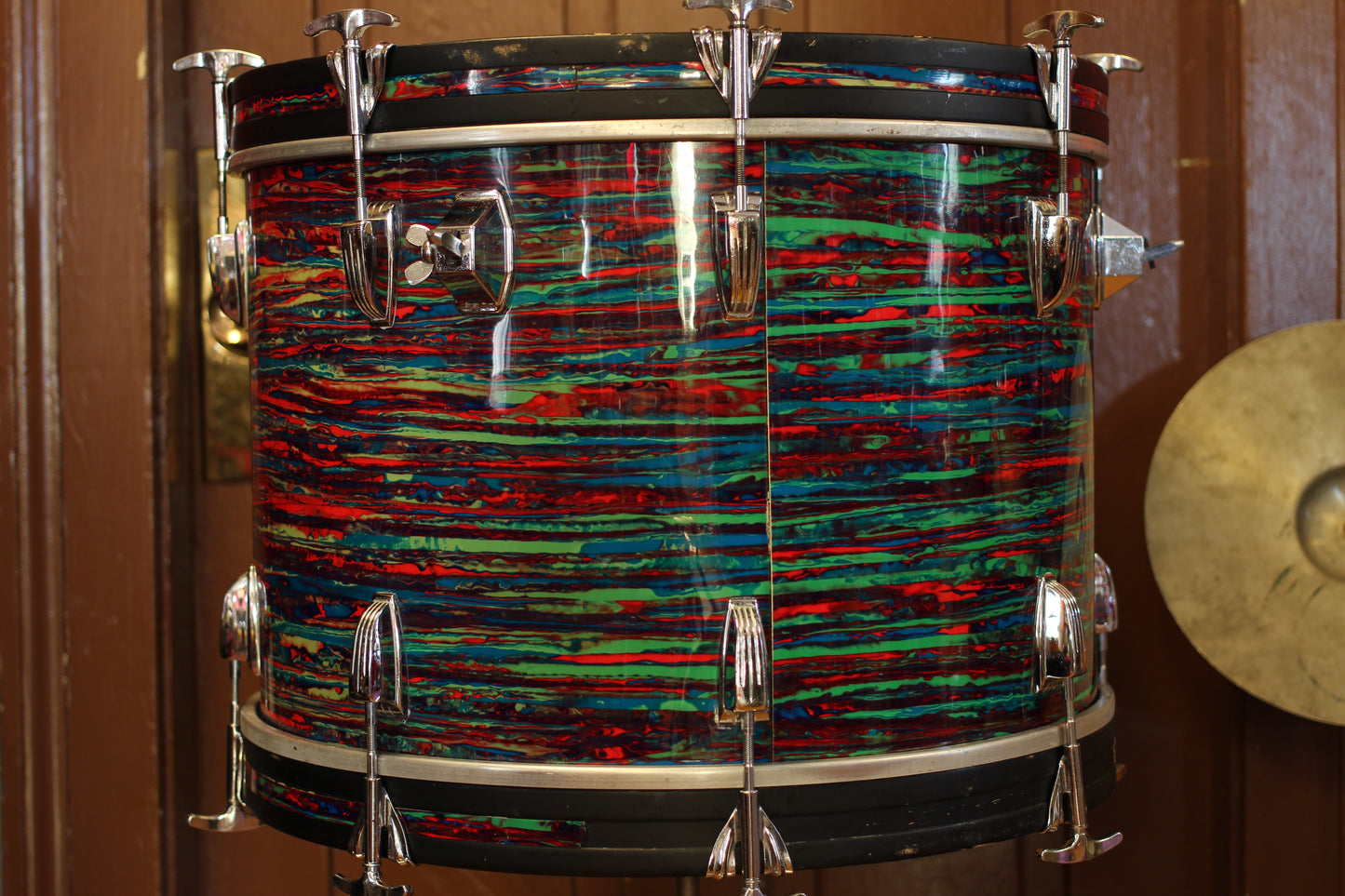 1970's Ludwig 'Holywood' in Psychedelic Red 14x20 16x16 9x13 8x12