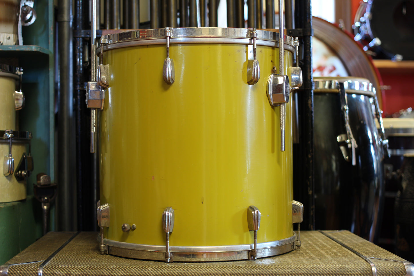 1940's Slingerland Radioking in Mustard Yellow Lacquer 14x20 16x16 12x14 9x13