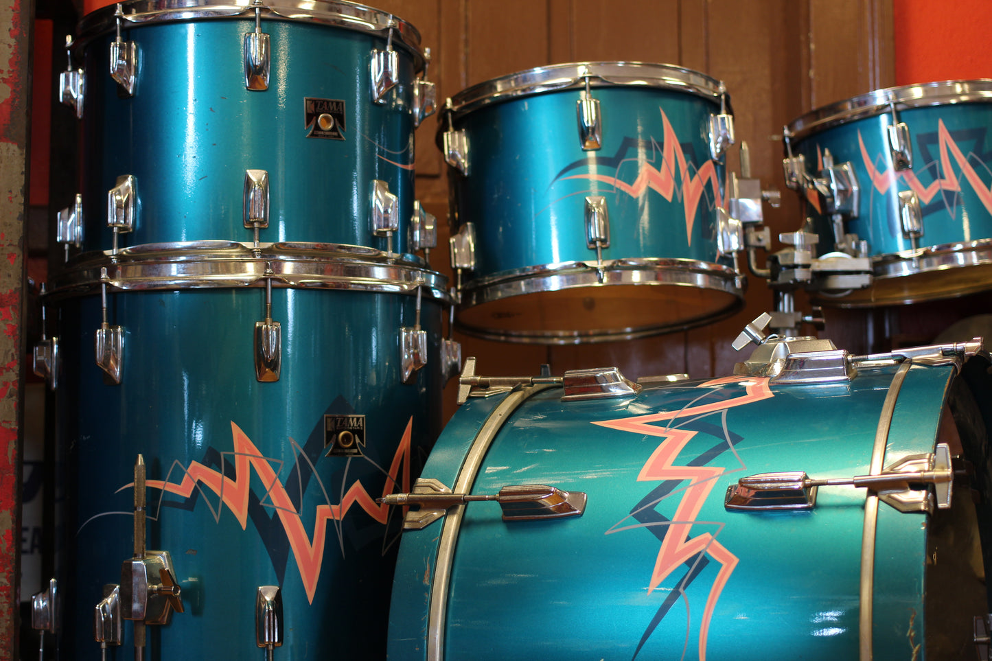 1980's Tama Superstar in Electric Blue 16x22 16x16 10x14 9x13 8x12