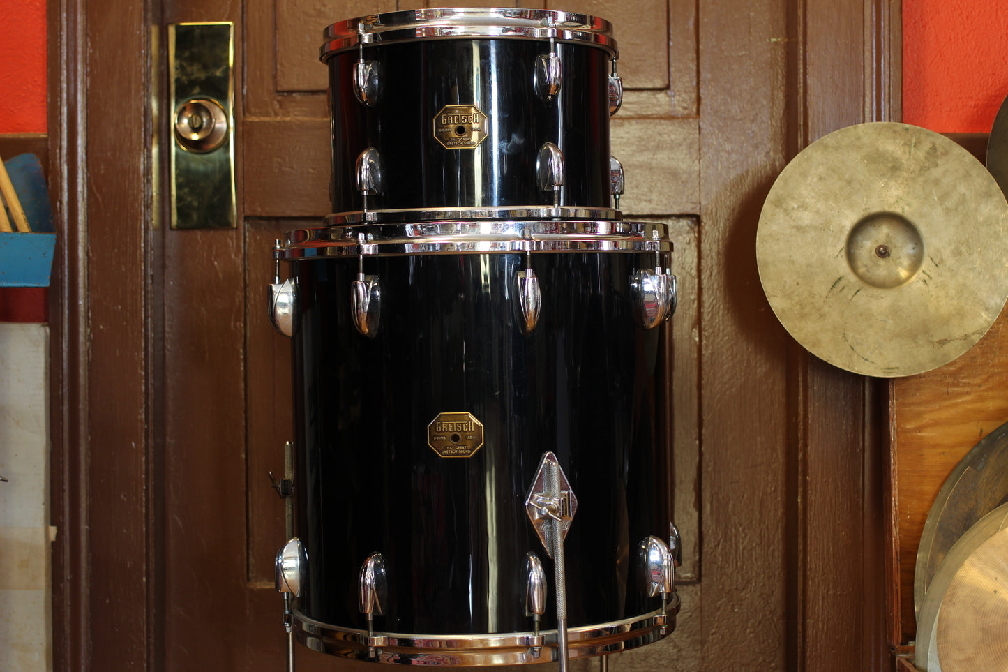 1970's Gretsch in Black Nitron 14x24 16x18 16x16 9x13 8x12