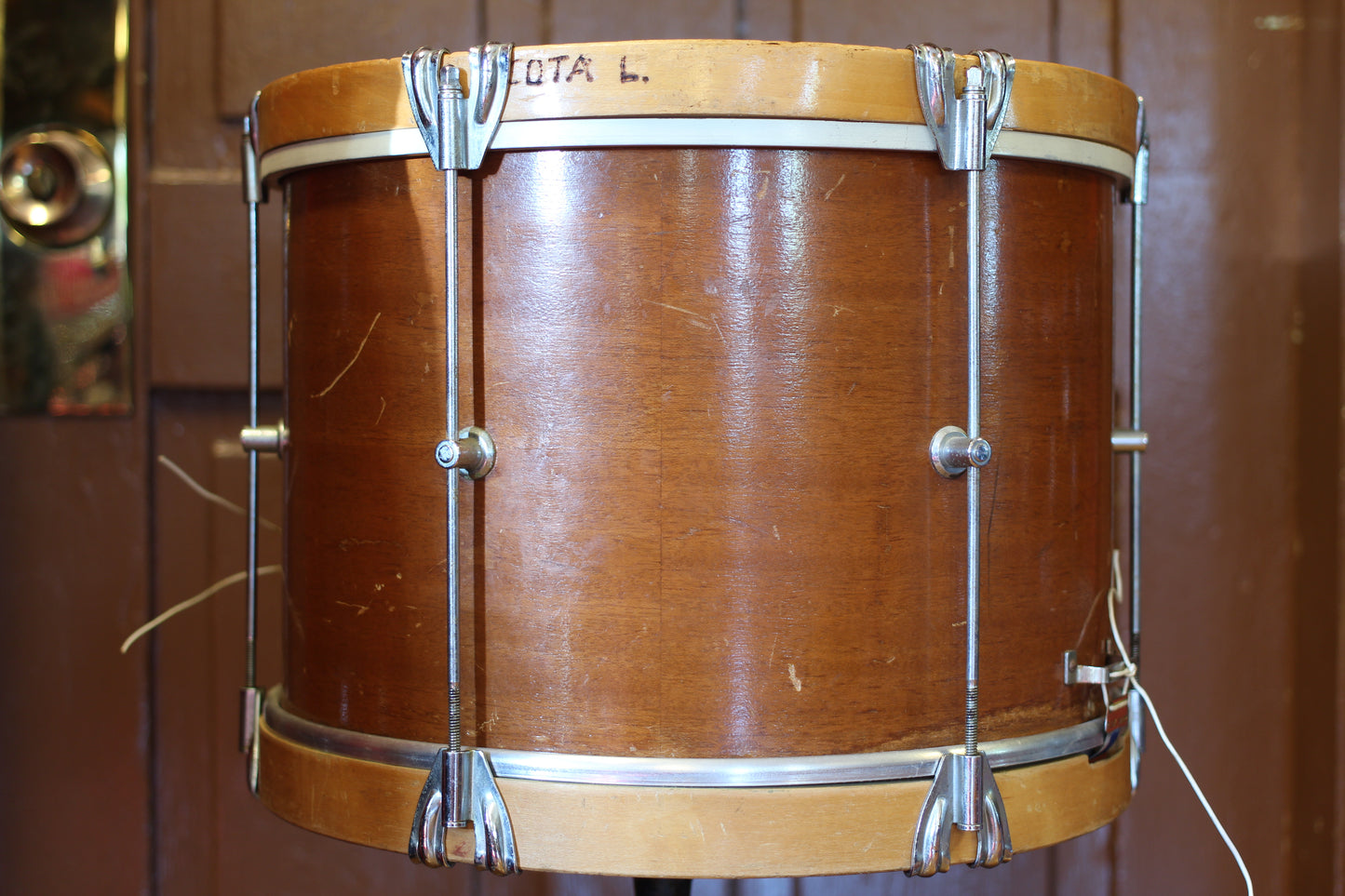 1950's George Way 10"x14" 'Pacemaker Parade Drum' in Natural Mahogany