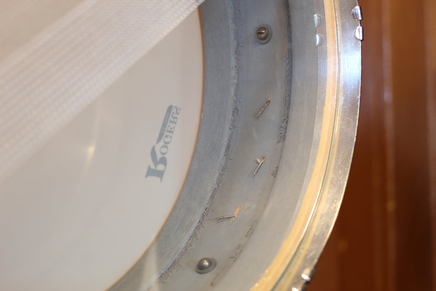 1960s Rogers Classmate Snare Drum in White Lacquer 4"x13"