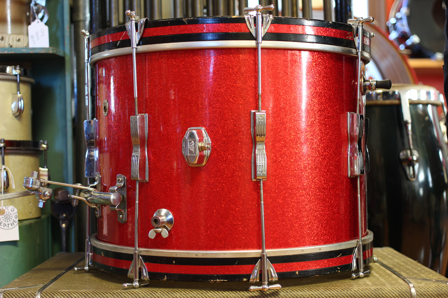 1960's Ludwig Club Date in Red Sparkle 14x20 14x14 8x12