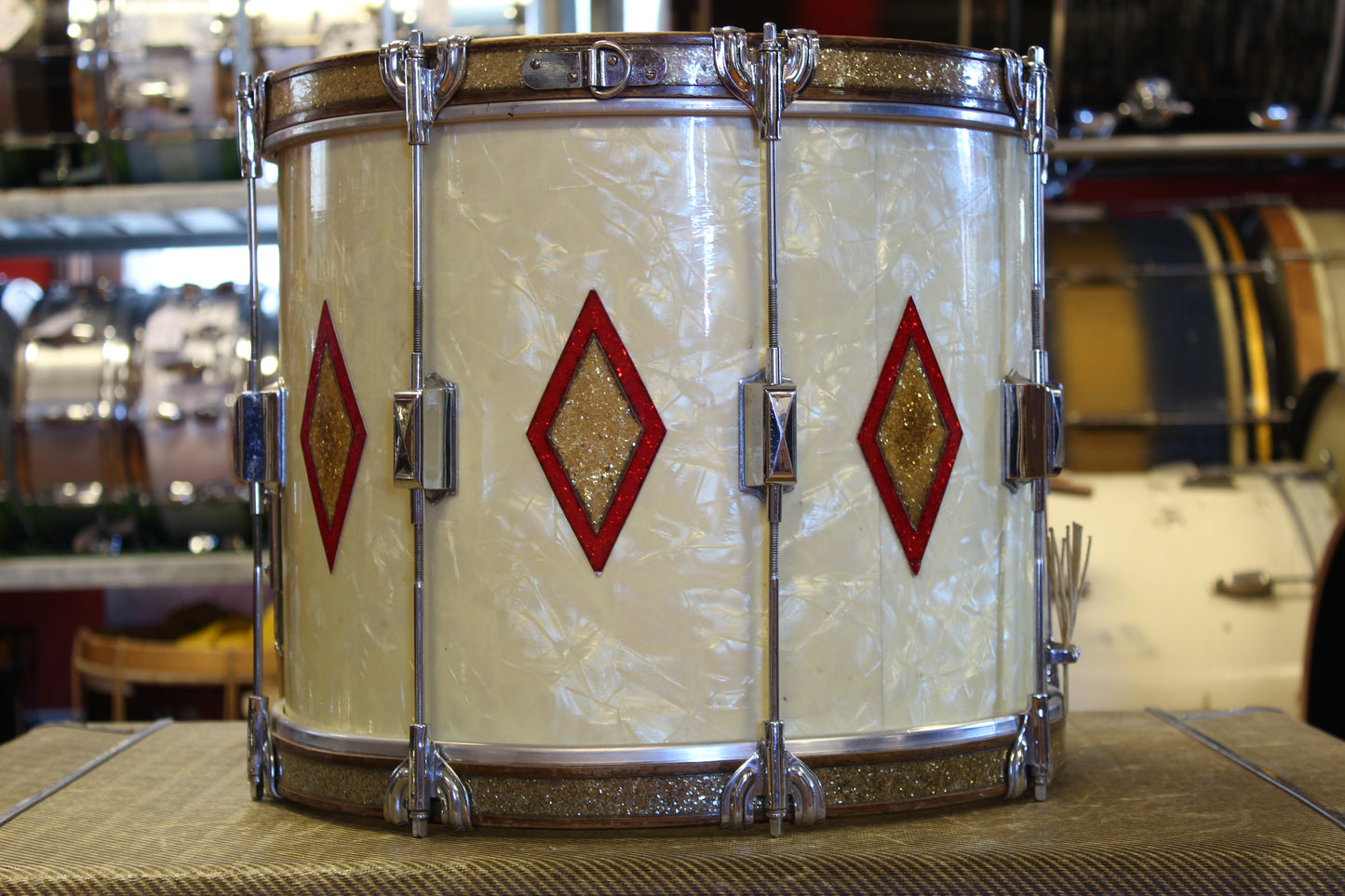 1938 Leedy 12"x15" Battalion Street Drum in Marine Pearl Full Dress