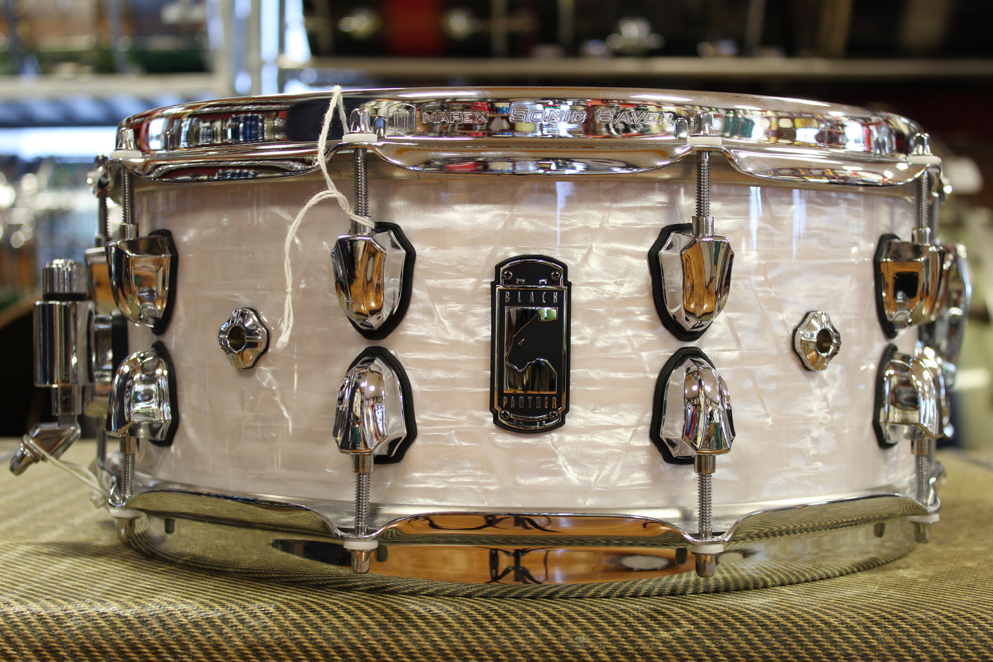 Mapex Black Panther Heritage 6"x14" Snare Drum in White Strata