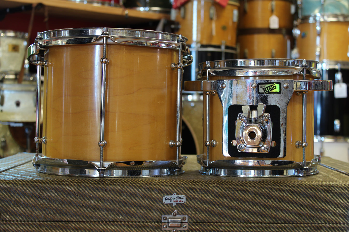 1990's Montineri Custom Drum Kit in Natural Maple 8-10-12-14-20