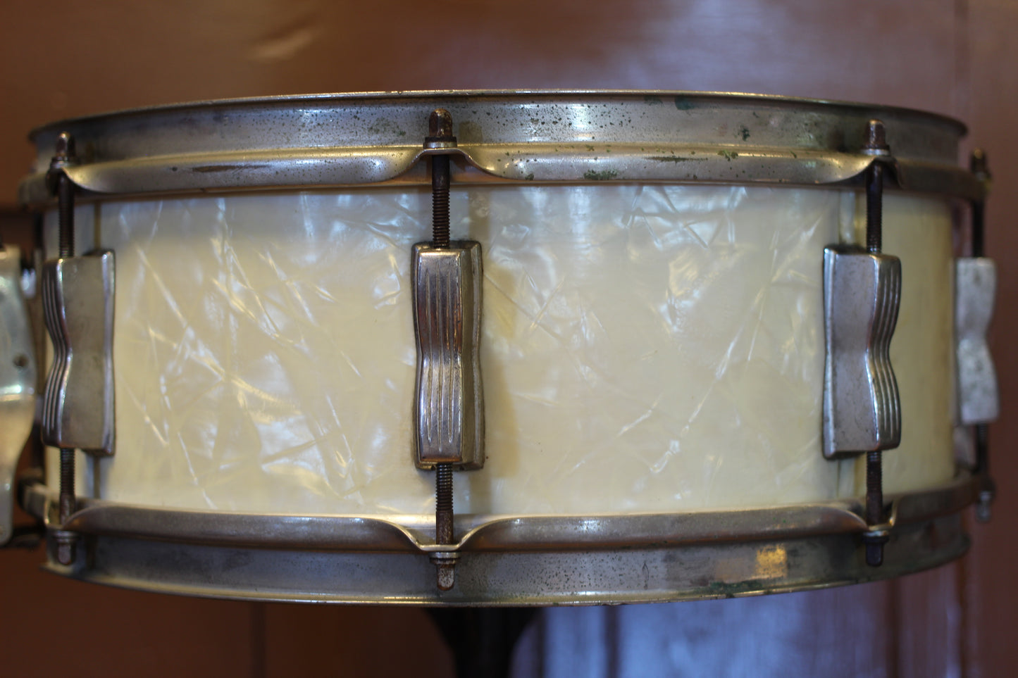 1940's WFL Super Classic Snare Drum 5.5"x14" in White Marine Pearl