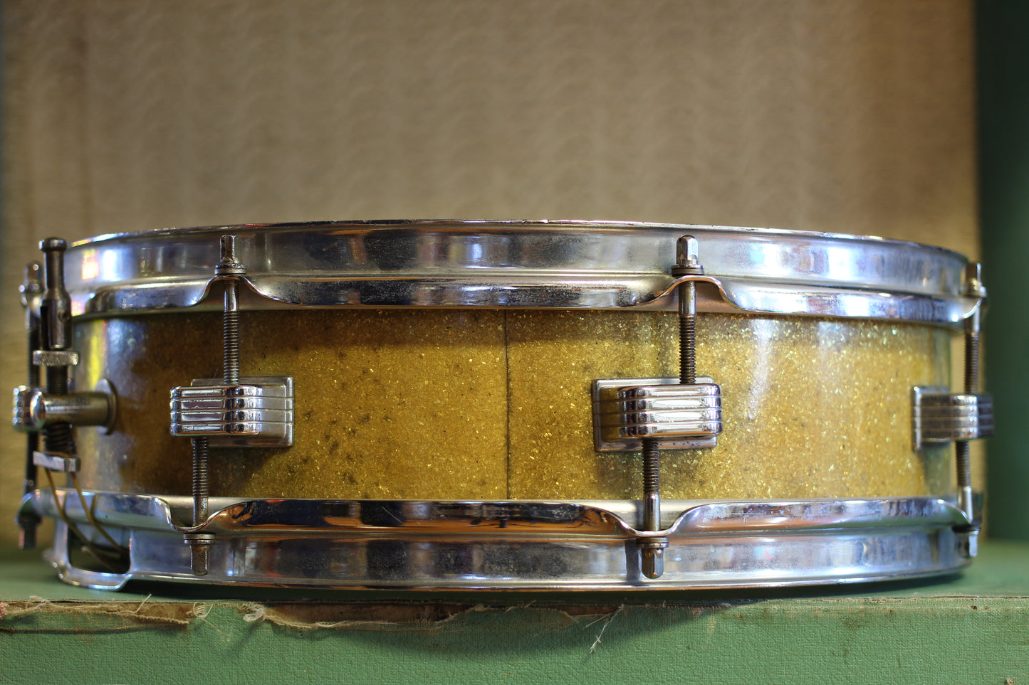 1950's WFL 4"x14" Compacto Snare Drum in Sparkling Green Pearl