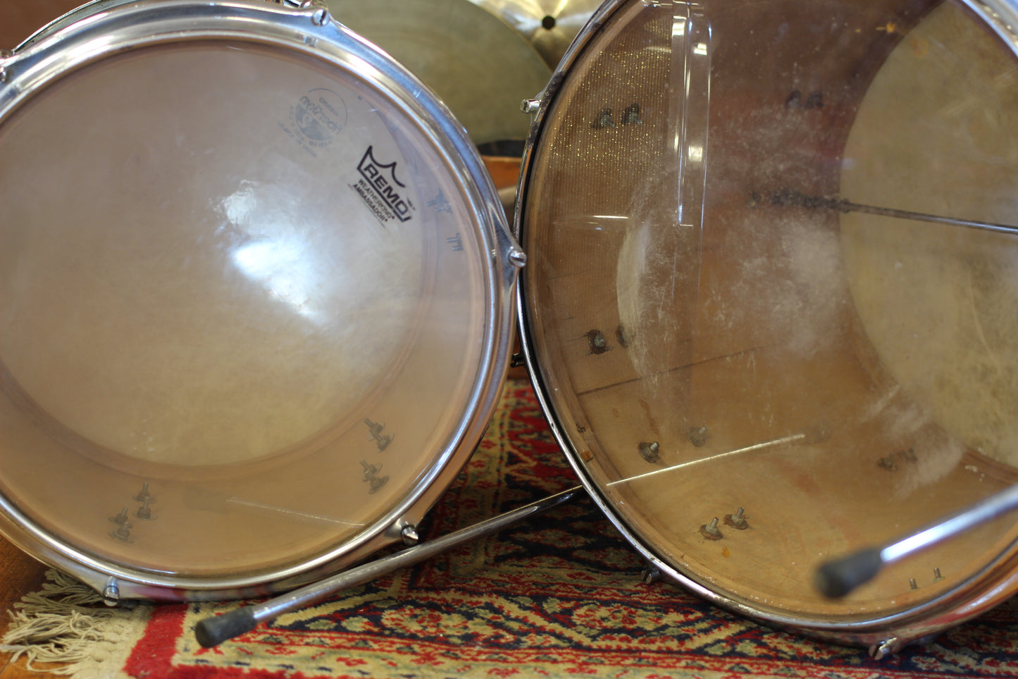 1950's Sonor Chicago Star Outfit in Black & Silver Striped Glitter 14x20 14x16 8x13