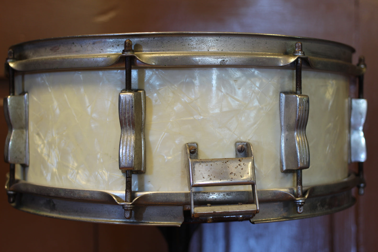 1940's WFL Super Classic Snare Drum 5.5"x14" in White Marine Pearl