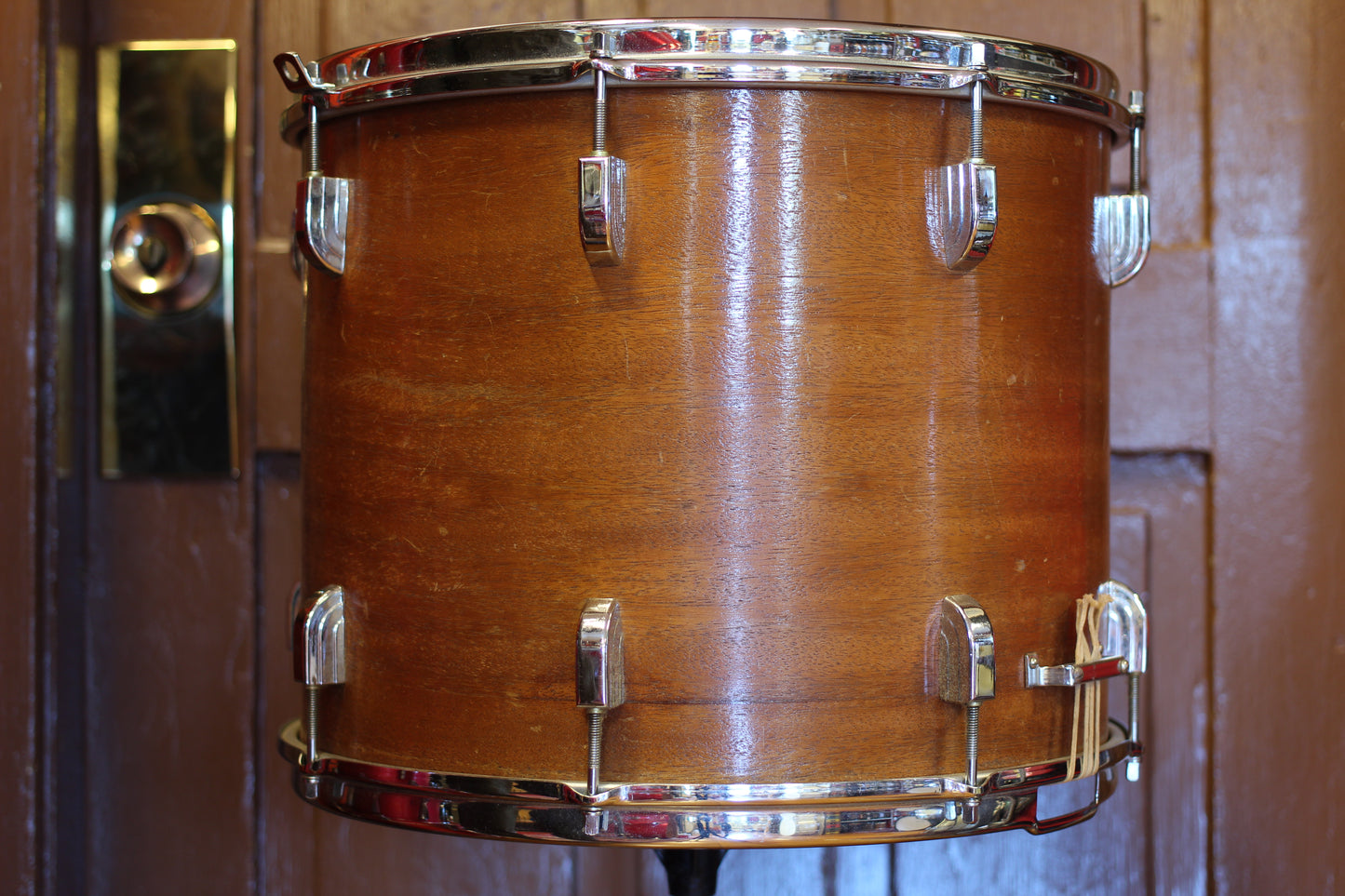 1960's Leedy 'Floating Head' Snare Drum 12"x15" in Natural Mahogany