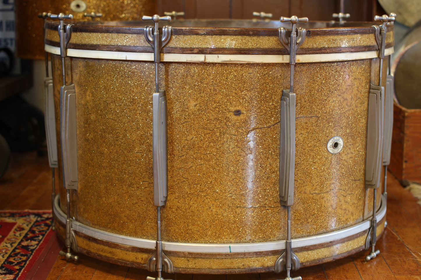 1941 Ludwig & Ludwig 'Swing Sensation' Outfit in Gold Flash Pearl 14x26 7.5x13 12.5x16