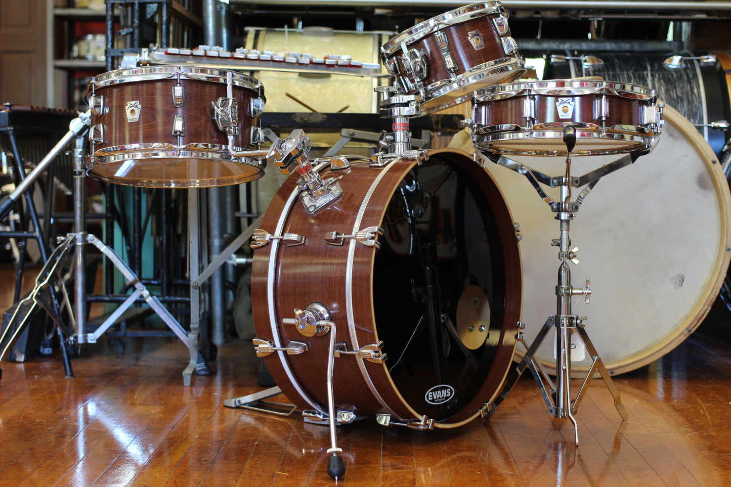 2000's Ludwig Gig-Lite Outfit in Mahogany Shadow 8x20 6x13 4.5x10 & 3x13