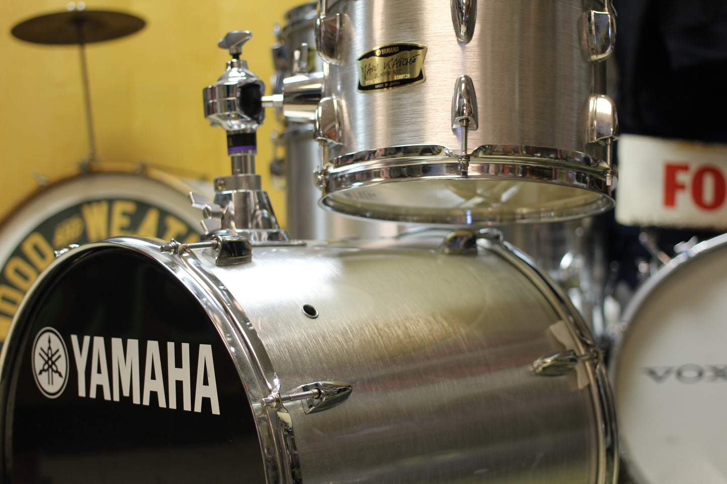 Used Yamaha Manu Katche HipGig Junior Kit in Silver 15x16 12x13 5x12 7x10