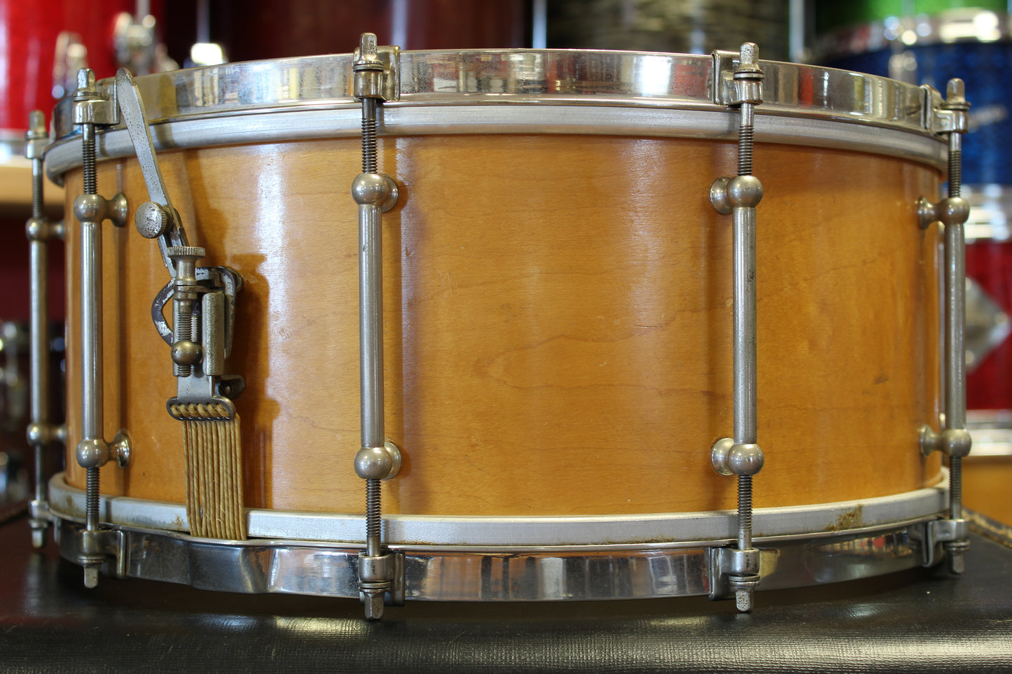 1920's Ludwig 6.5"x15" Wood-Shell Standard Snare Drum in Natural Maple