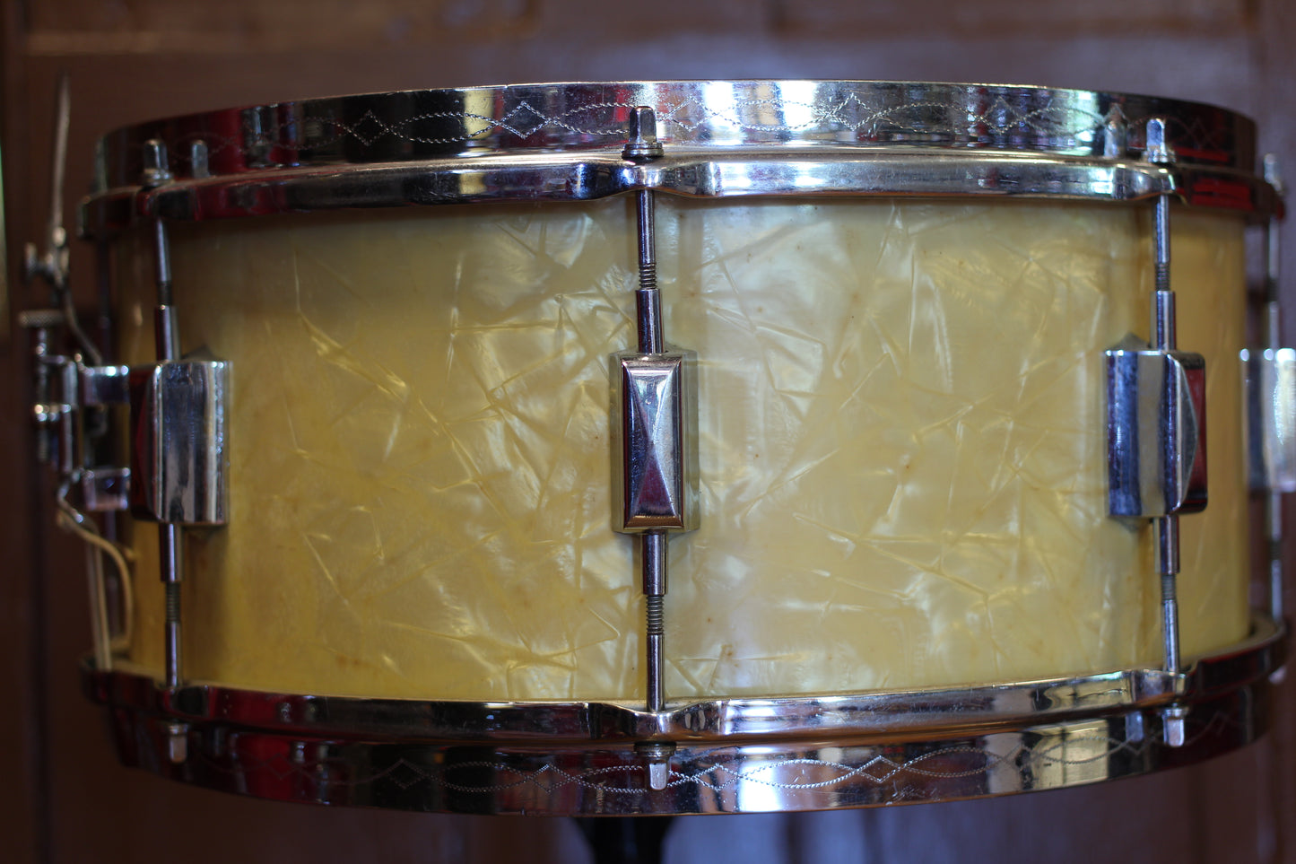 1938 Leedy 6.5"x14" Broadway Standard in White Marine Pearl