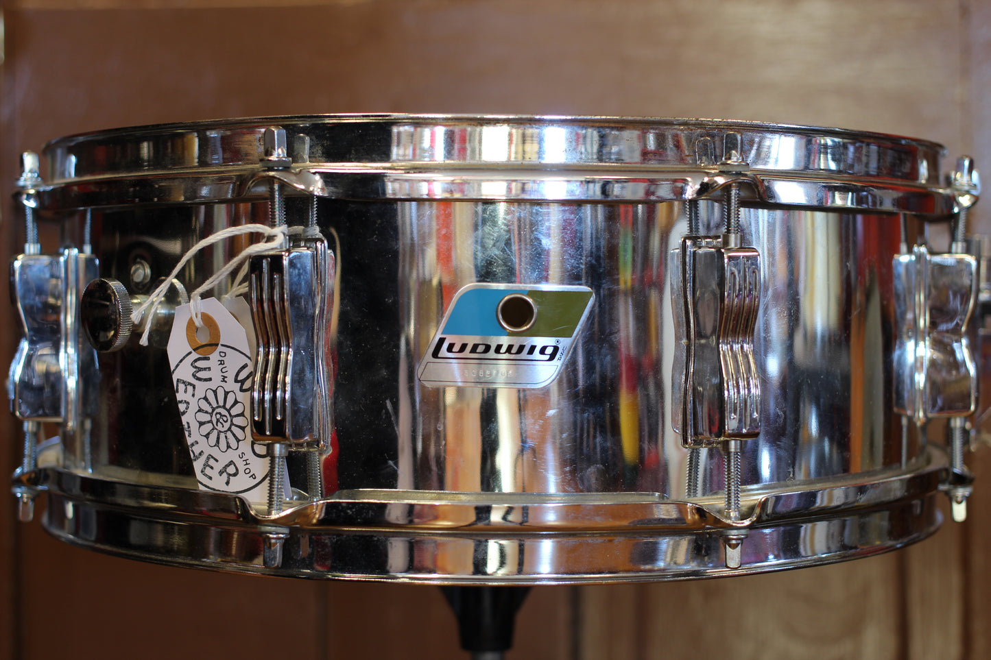 1980's Ludwig 5"x14" L-600 Snare Drum in Mirror Chrome