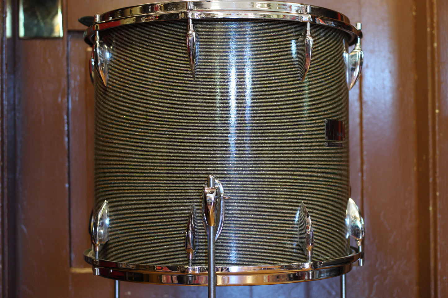 1960's Sonor Chicago Star Outfit in Black & Silver Striped Glitter 14x20 14x16 8x13