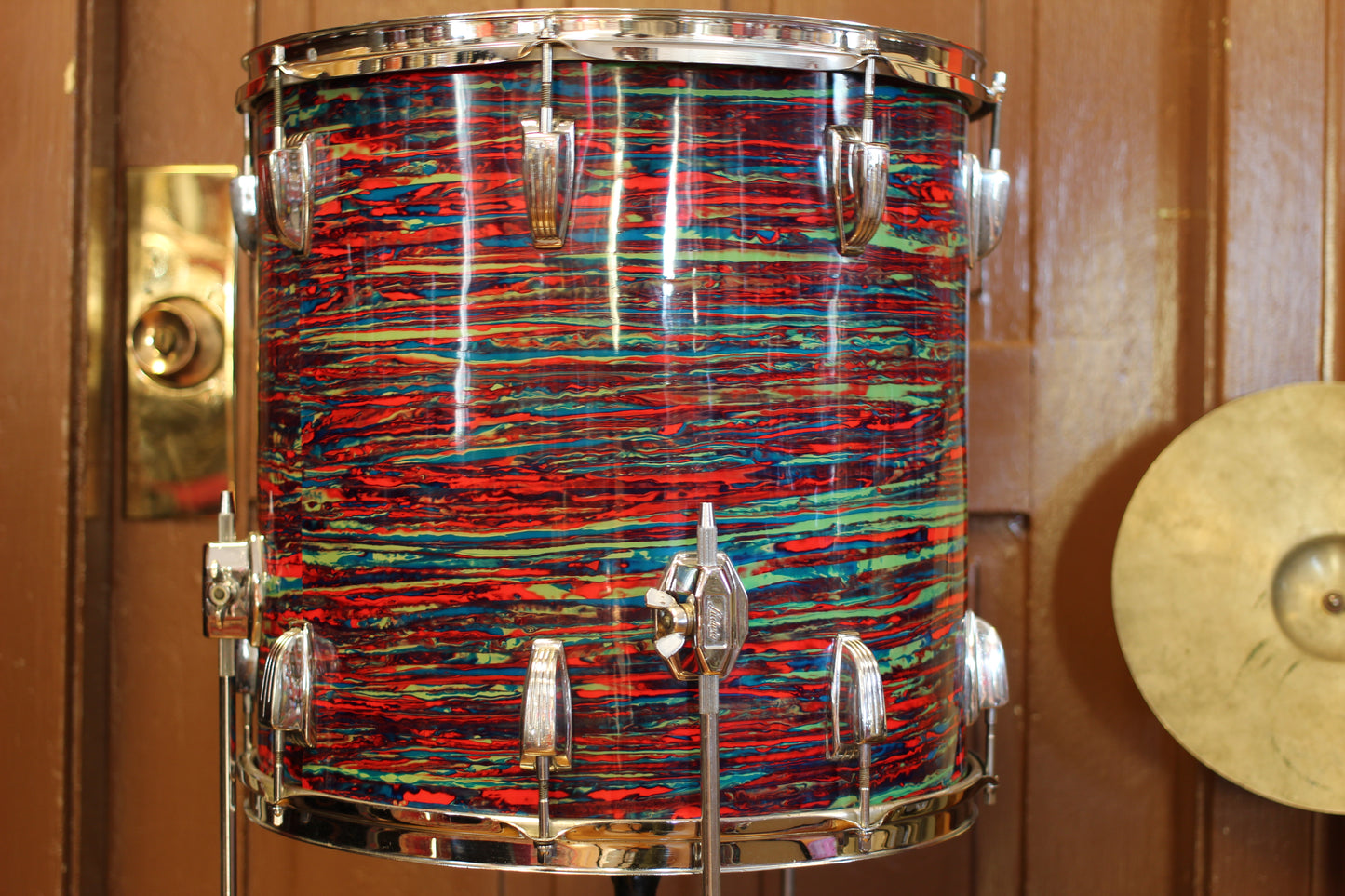 1970's Ludwig 'Holywood' in Psychedelic Red 14x20 16x16 9x13 8x12