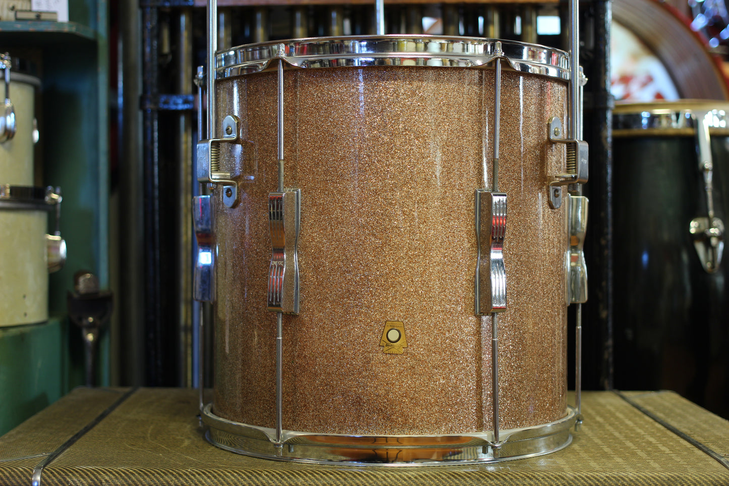 1960's Ludwig Downbeat in Champagne Sparkle 14x20 14x14 8x12