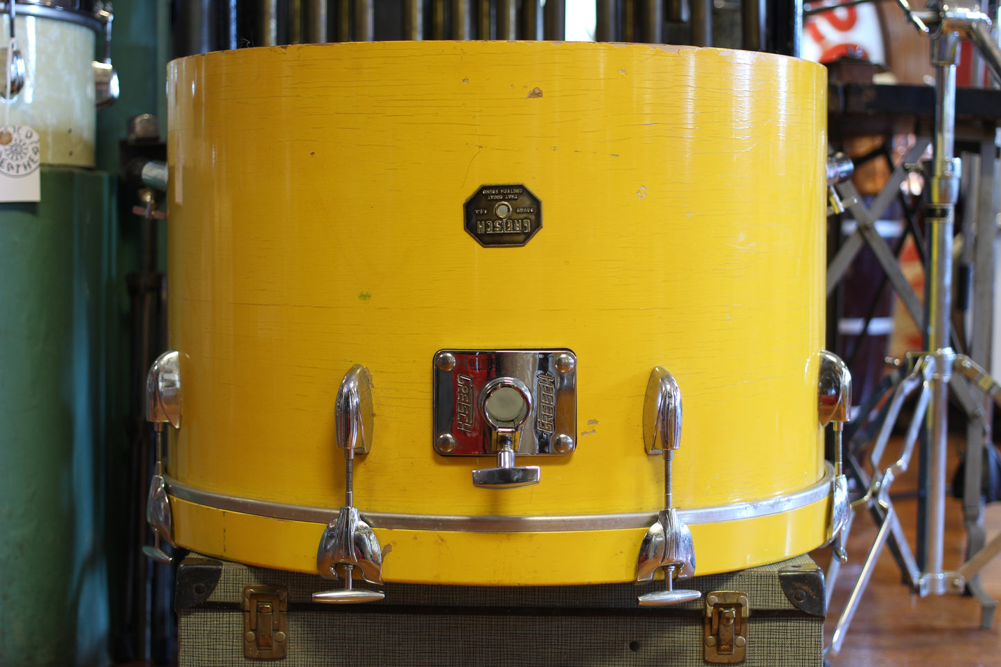 1970's Gretsch Recording outfit in Yellow Nitron Lacquer 14x22 14x16 9x13 8x12