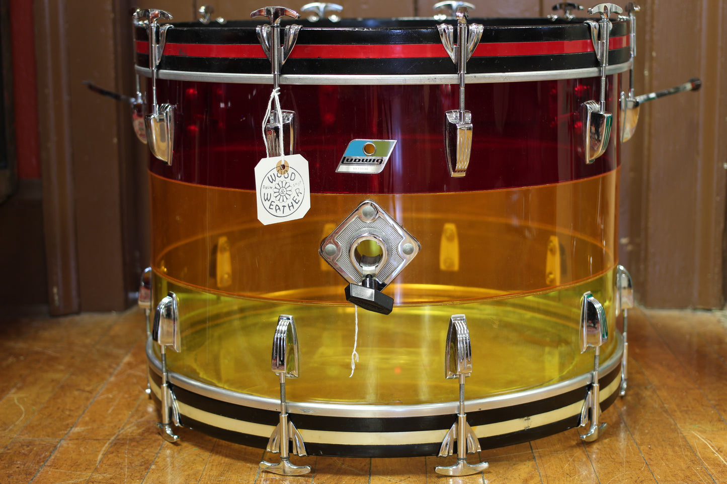1970's Ludwig Tequila Sunrise 14x22 Vistalite Bass Drum