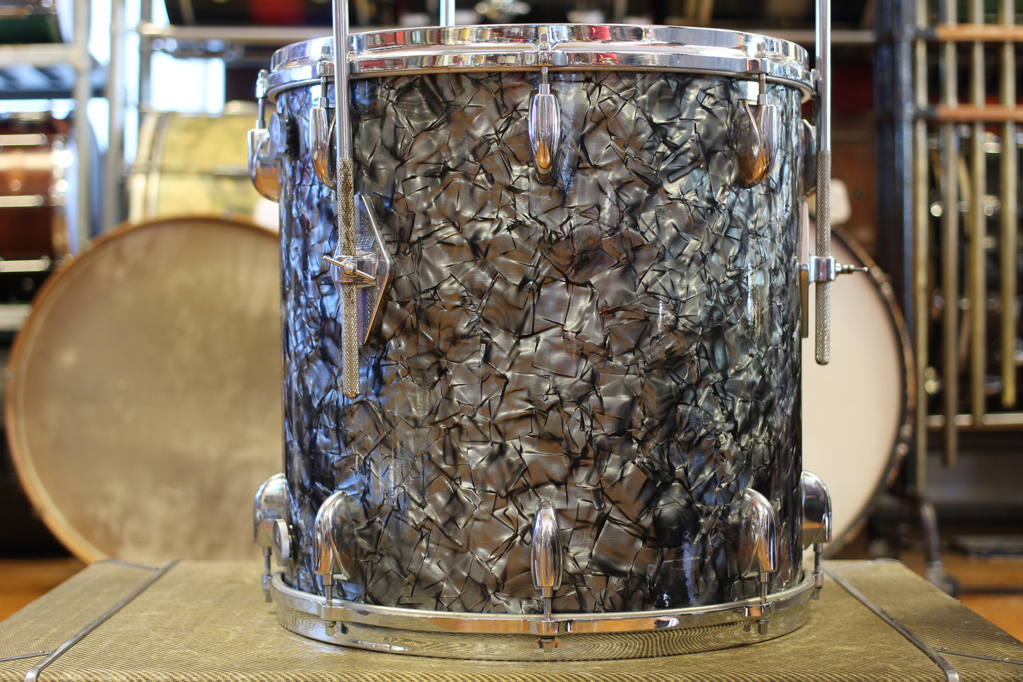 1970's Gretsch 'Blackhawk' in Black Diamond Pearl 14x22 16x16 9x13 8x12