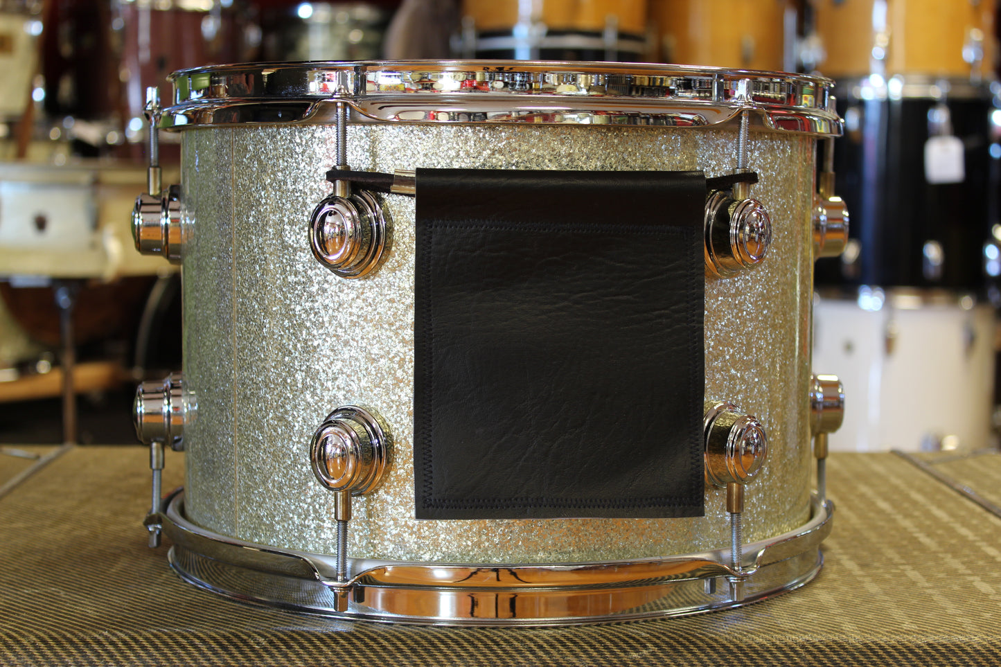 00's Montineri Custom Drums Maple/Poplar/Maple in Aged Silver Sparkle 14x24 16x16 9x13 5.5x14