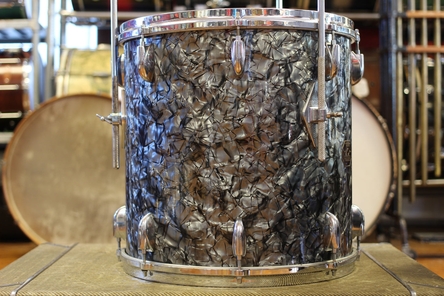 1970's Gretsch 'Blackhawk' in Black Diamond Pearl 14x22 16x16 9x13 8x12