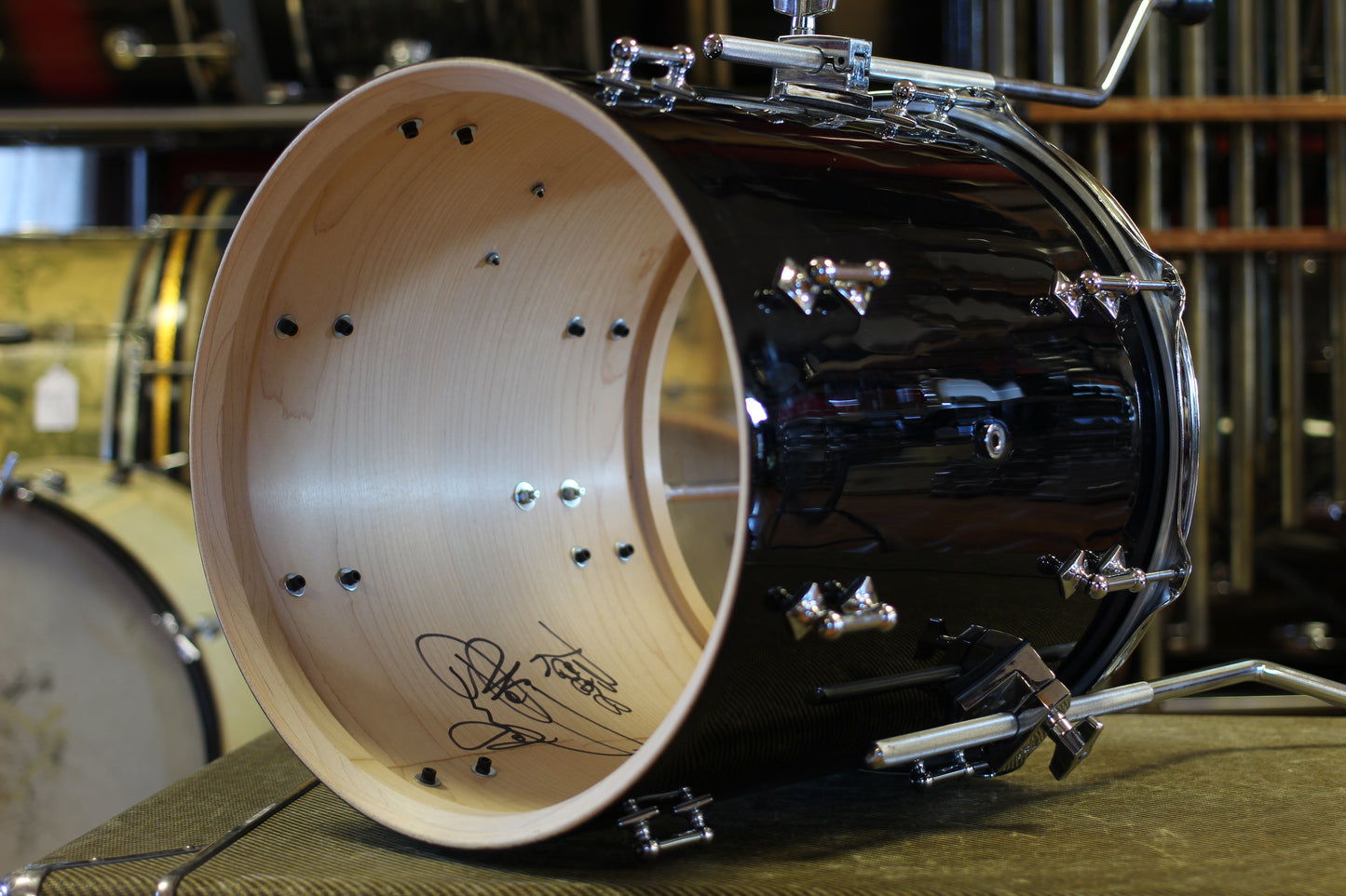 2000's Craviotto Solid Maple Kit in Black 14x20 14x14 8x12 7.5x10