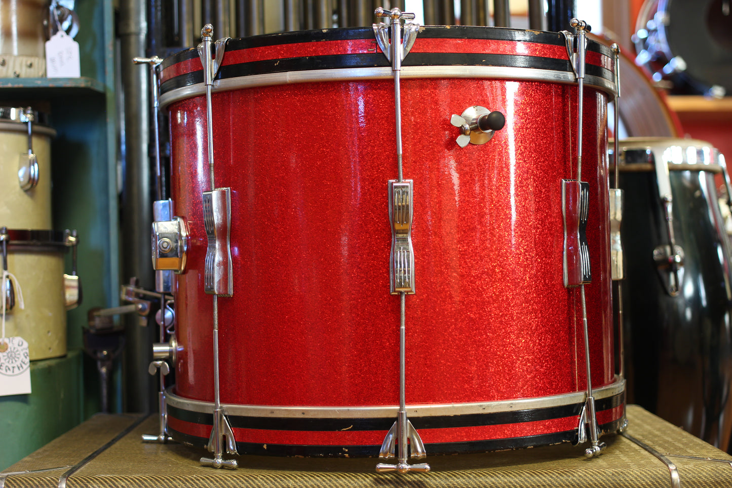 1960's Ludwig Club Date in Red Sparkle 14x20 14x14 8x12