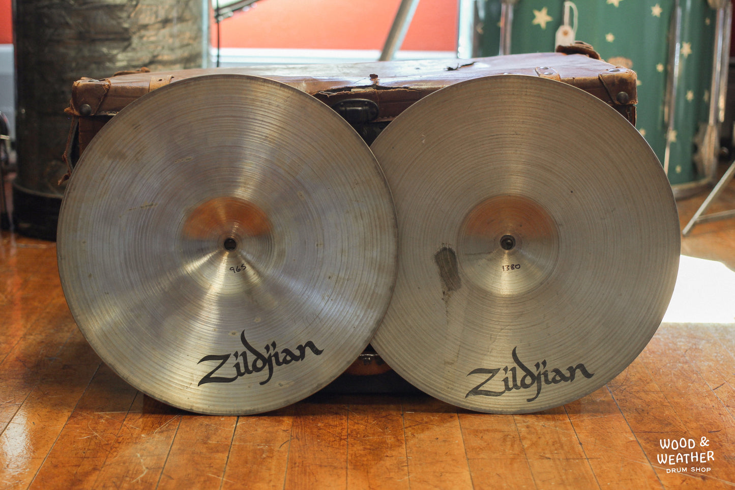 1980s A. Zildjian "CO. Stamp" New Beat Hi-Hat Cymbals 965/1380g