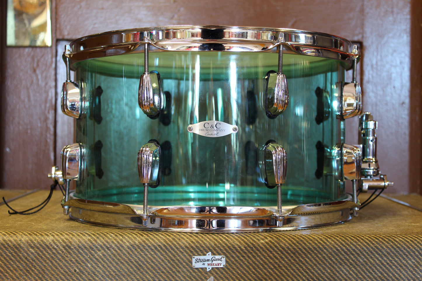 C&C Drum Company 8"x14" Coke Bottle Green Acrylic Snare Drum