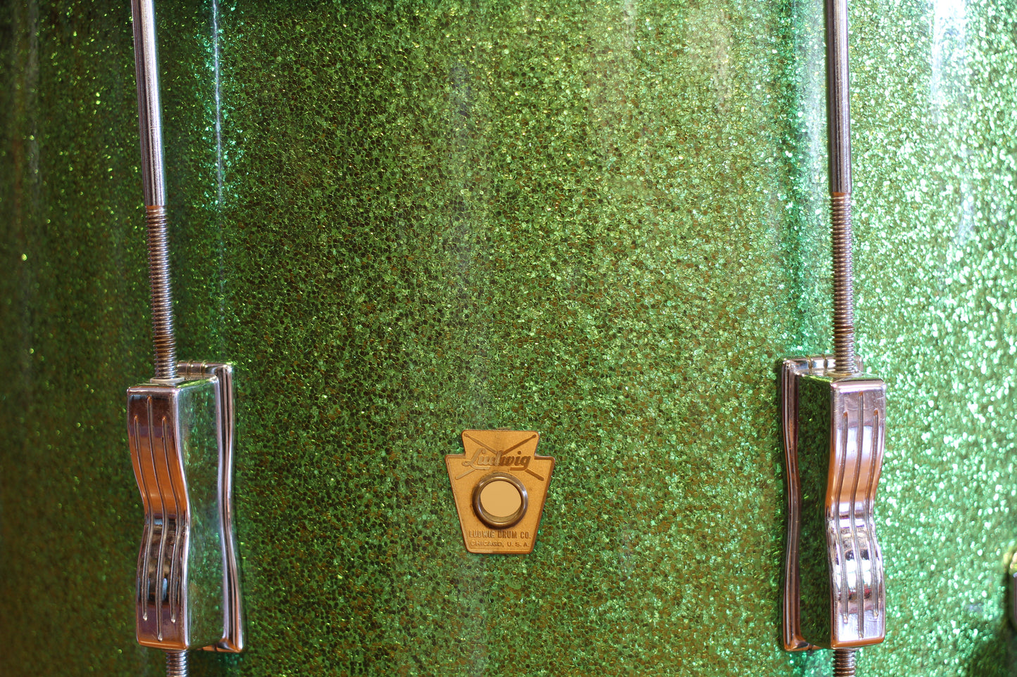 1960 Ludwig Pre Serial 12"x15" Club Date Floor Tom in Green Sparkle