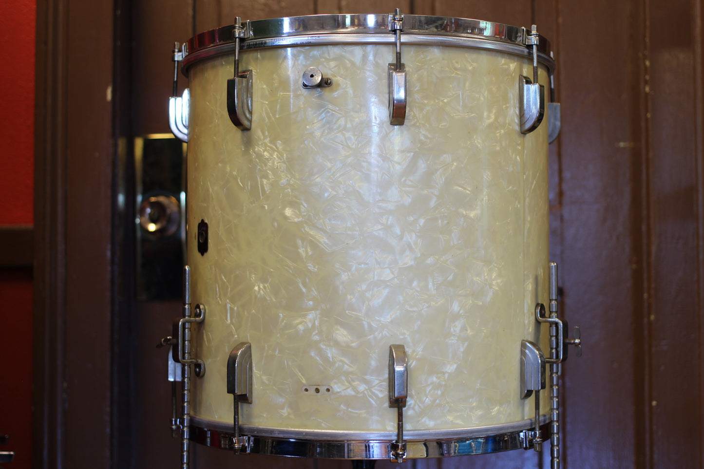 1950's Leedy & Ludwig Broadway in White Marine Pearl 14x24 16x16 9x13