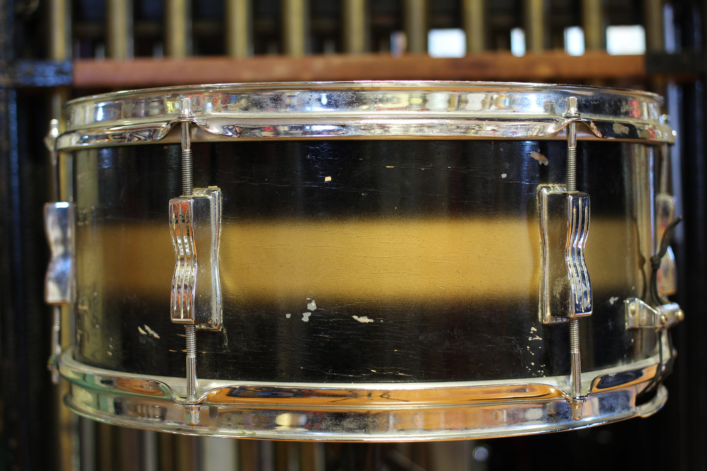 1962 Ludwig Pioneer Snare Drum 6.5"x14" in Black & Gold Duco